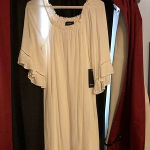 White knee length dress